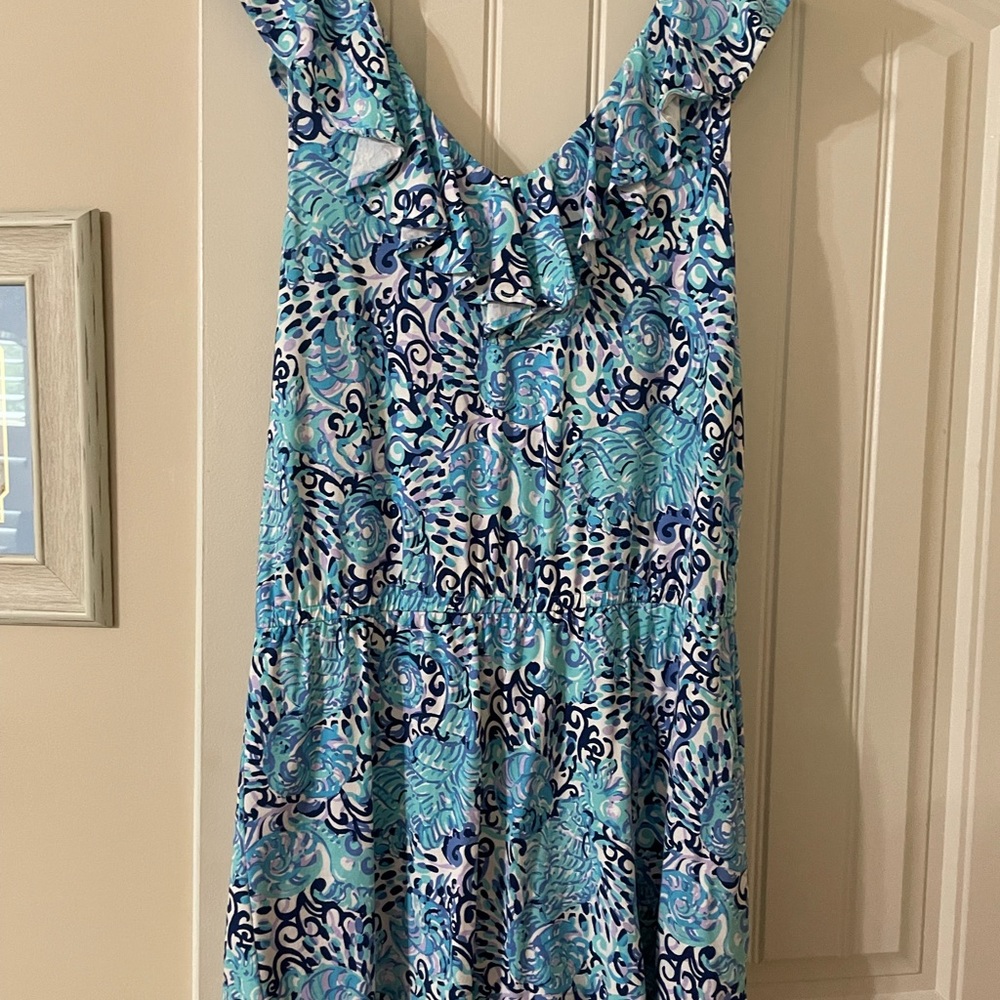 Lily Pulitzer one piece romper in blue, size Large